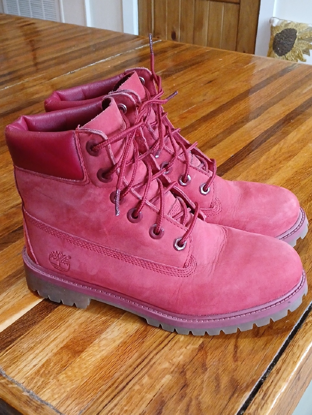 Timberland Women’s Waterproof Lace-Up Boots — Red - 5
